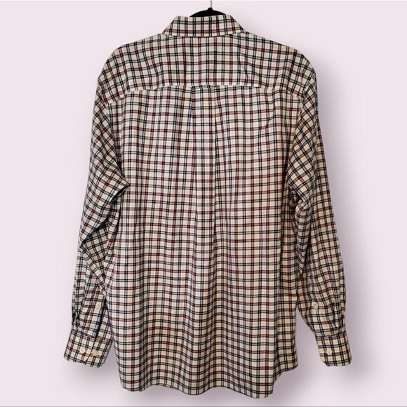 Orvis Button Down Long Sleeve Shirt w/ Front Pocket Men's Large Ivory Base Plaid - Picture 2 of 4